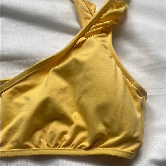 Ralph Lauren Yellow Ruffle Swim top with Open Back POLO - Picture 2 of 5